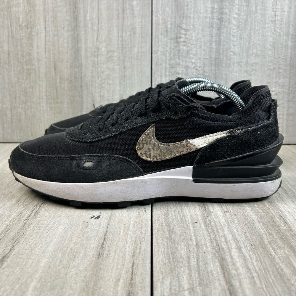 Nike Waffle One Black Leopard Athletic Running Sneaker Shoes Women’s Size 11